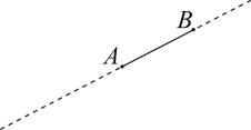 A and B are 2 points on a line. The part of line between A and B is an interval.